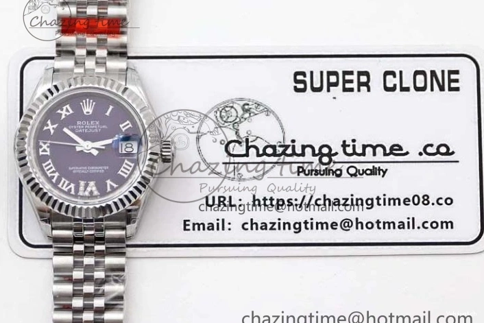 Steel NH05 28 904L Roman Edition Dial on Bracelet SS DateJust President TWF Purple Best Lady Markers 1:1 0123